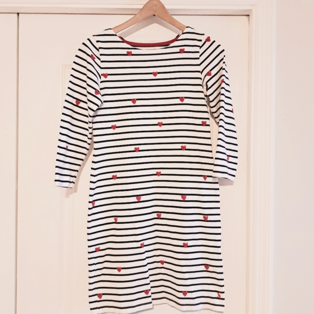 Women's Joules Sheath Dress - 4 Extra Small - Black & White - Hearts